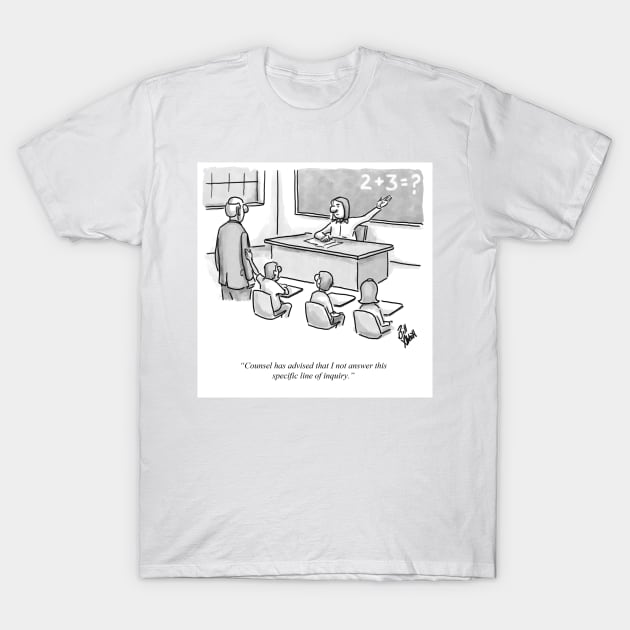 Classic Lawyer in School Cartoon T-Shirt by abbottcartoons